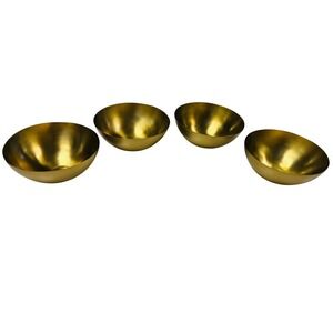 The Collective Home Artisanal Brushed Gold Brass Metal Bowls 4 Pc MCM Minimalist